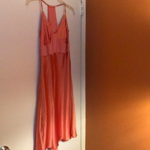 Silk charmeuse peach cocktail dress